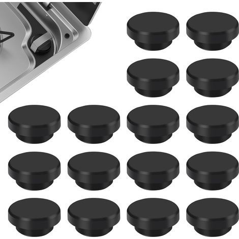 16pcs Rubber Caps Rubber Screw Covers for 8mm Hole Waterproof Hole Caps Camping Car Oven Accessories Compatible with Dometic, Smev (Black) (1/5)