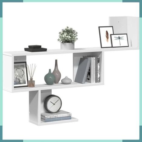Étagère murale - 853191 - blanc - 100 x 15 x 70 cm - bois d'ingénierie (1/5)