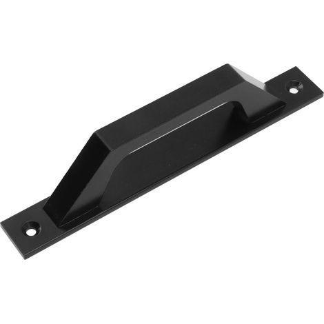 Schiebetürgriff aus verzinktem Metall im Scheunentor-Stil, mit Befestigungsschrauben, schwarz (1/5)
