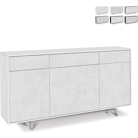 Mobile madia 3 ante e 3 cassetti h92 l164 p41 cm colore bianco ossido 7076k sarmog - Sarmog (1/4)