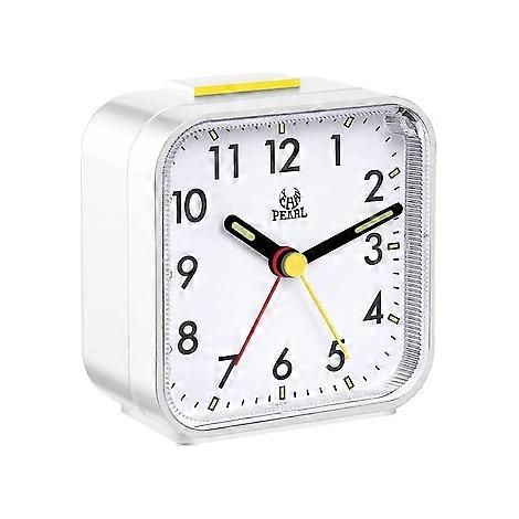 Lautloser analoger Wecker, kleiner Reisewecker ohne Ticken, geräuschloser Tischwecker mit Nachtlicht, Schlummerfunktion, batteriebetrieben, großes Display