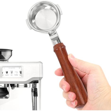 Porte-filtre sans fond à 2 oreilles en acier inoxydable de 58 mm pour machines à café Breville Barista Express, BES900XL, BES920XL, BES980XL, BES990BSS et autres (1/5)