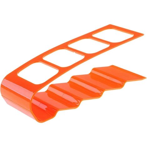 Rangement pour télécommandes à 4 compartiments, design simple, idéal pour ranger les télécommandes TV sur une table basse.-Orange