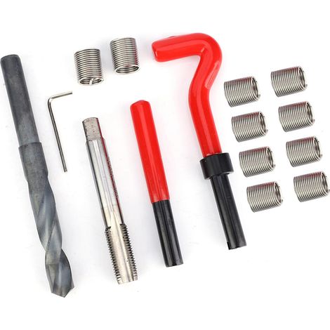 15 pièces inserts filetés M14x1.5 filetage femelle réparation kit d'assortiment d'accessoires perceuse, Coffret filet rapporté, kit réparation Filetage (1/5)