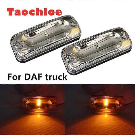 Lot de 2 feux de gabarit LED blancs 24 V pour pare-soleil de camion DAF CF (couleur ambre). (1/4)