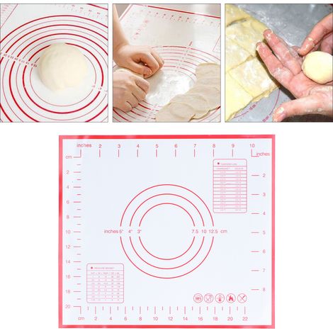 Tapis de cuisson en silicone, tapis à pâte, tapis de pétrissage, tapis à étaler, 29 x 26 cm (1/5)