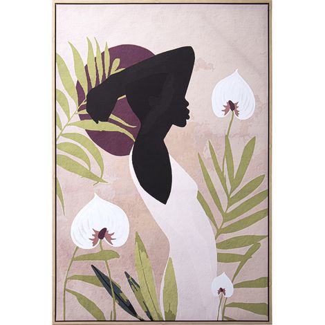 Tableau sur toile imprimé Siluetac/cadre en bois de hêtre 80x4x120 cm (1/5)