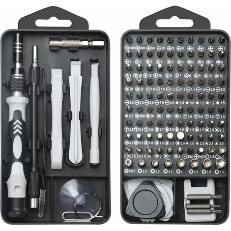 Precision Bit Set, 122 EN 1 Mini Set Tournevis Precision, Kit De Réparation Portable Pour Ordinateur Laptop iPhone Lunettes, Mini Outils De Réparation à La Main (1/5)