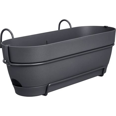 Balconnière Elho Vibia Campana 50cm Anthracite Kit Balconnière Design Avec Réserve D'eau - Elho (1/5)
