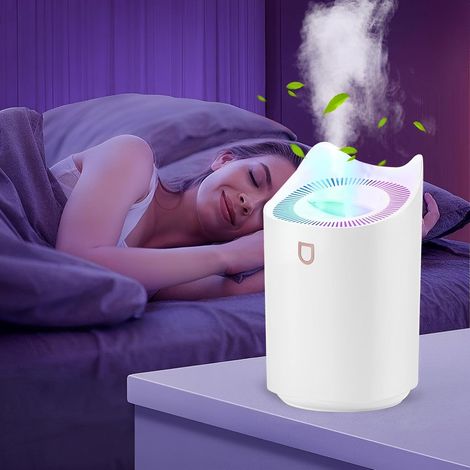 Humidificateur 3L double buse, brume froide LED chambre maison (1/5)