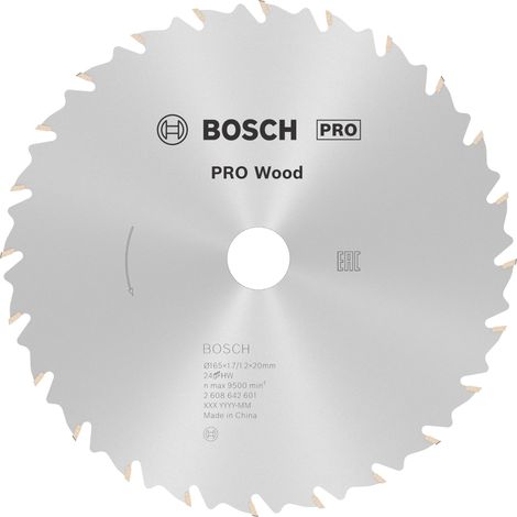 Bosch PRO Wood Kreissägeblatt, 165 x 1,7 x 20 mm, T24