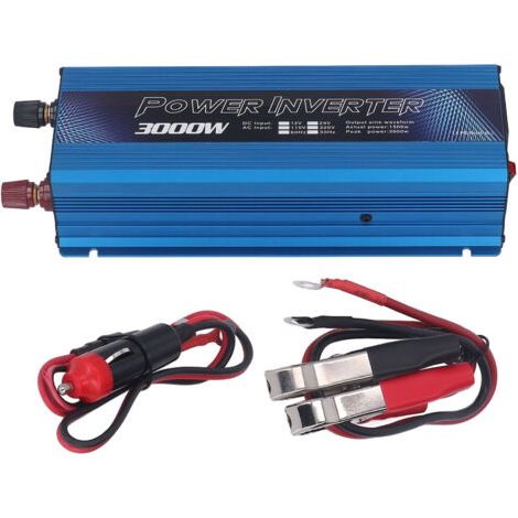 3000-W-Sinus-Wechselrichter für Kfz mit Lüfter und USB-Anschluss, 12 V DC auf 220 V AC, 50 Hz, Blau (1/5)