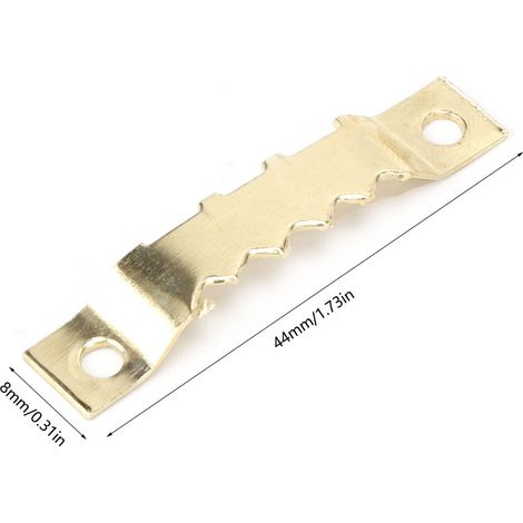 WJ-30021 100 crochets de suspension double face en dents de scie pour cadres photo, 200 vis incluses (1/5)