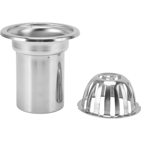 Siphon de toit et de sol en acier inoxydable anti-obstruction pour balcon et extérieur, bac de récupération d'eau de pluie, rond, 7,6 cm (3 po). (1/5)
