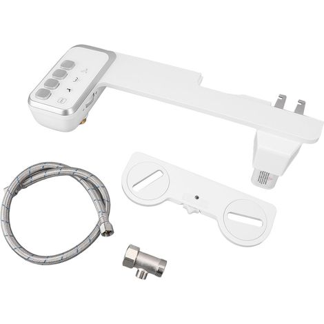 Accessorio bidet, pressione dell'acqua regolabile, doppio ugello, ultrasottile, un solo pulsante, smontaggio rapido, sedile WC. (1/5)