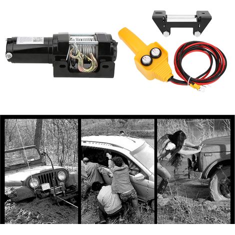 Treuil électrique, accessoire mécanique, outil industriel 12 V, 3500 lb, robuste, pour véhicules tout-terrain (1/5)