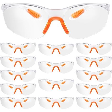 12 pcs Lunettes de Sécurité Transparentes, Lunette de Protection Travail, Surlunettes de Protection, Lunettes de Sécurité Chimie, pour Laboratoire Travail Équipement de Protection Individual (1/5)
