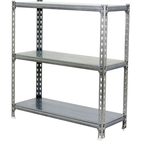 SimonRack Scaffale Portaoggetti, 1000x1100x300 mm, 3 Ripiani, Portata 200 kg per Ripiano, Metallo, Scaffale da Garage, Zincato – Simonclick