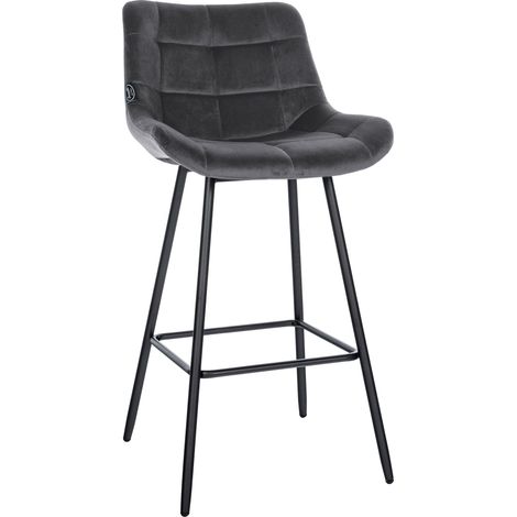 Sgabello Weston grigio scuro Velluto (1/5)