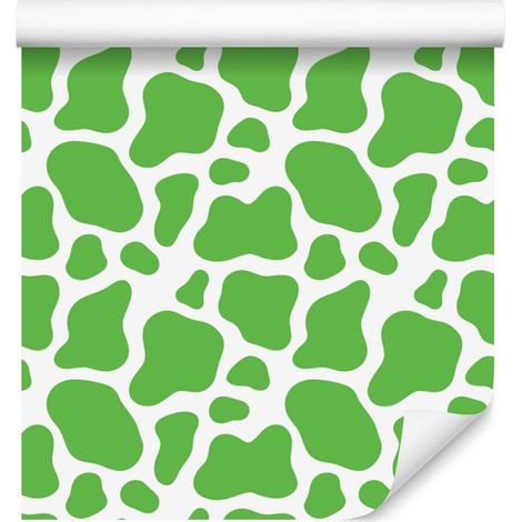 Papier peint à motifs de vaches vert et menthe pour salon et chambre 50x1000 cm (1/5)