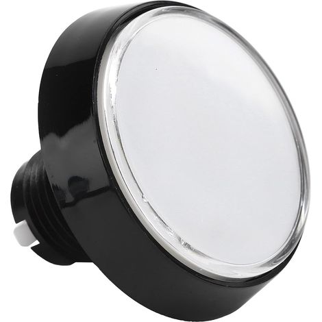 Grand Bouton Plat Rond de 60 Mm avec Lumière LED Interrupteur à 3 Pieds pour Console de Jeu de Machine à Grue Rouge, Commutateurs et Relais Accessoires de Jeux Vidéo (Blanc + LED (1/5)