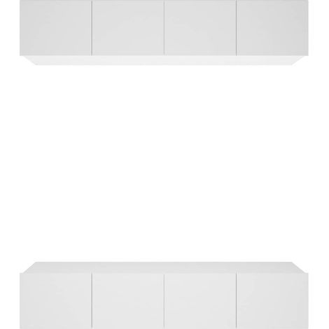 Muebles para TV 4 uds madera contrachapada blanco 80x30x30 cm vidaXL (1/5)