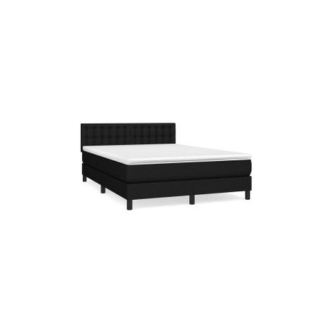 Sommier à lattes de lit avec matelas Noir 140x200 Tissu (1/5)