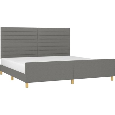 Cama sin colchón tela gris oscuro 200x200 cm vidaXL (1/4)