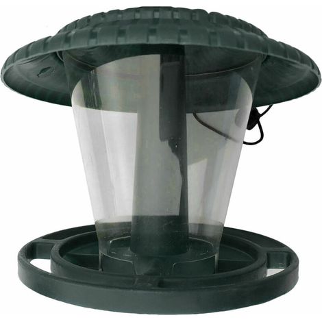 Green Mobility-Outdoor Hanging Feeder Oiseaux Sauvages, En Plein Air Jardin Arriere Hanging Decoration En Plastique Pavillon Clair Forme Avec Toit, Mangeoires Pour Animaux Etanches Avec Crochet De Fer (1/5)