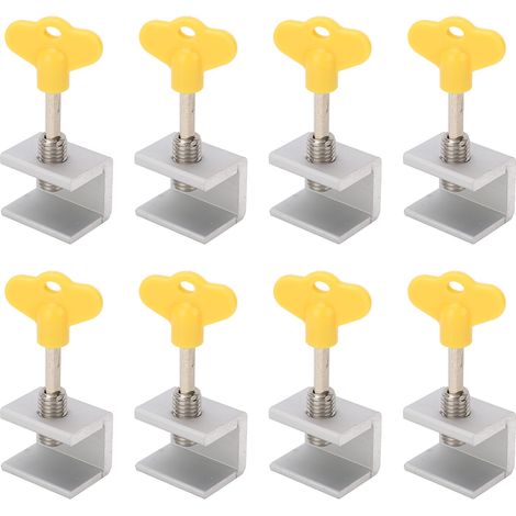 8 Serrures Coulissantes en Alliage d'Aluminium Ajustables pour Fenêtres, Verrouillage Vertical/Horizontal, Installation à 1 Trou, Finition Argentée (1/5)