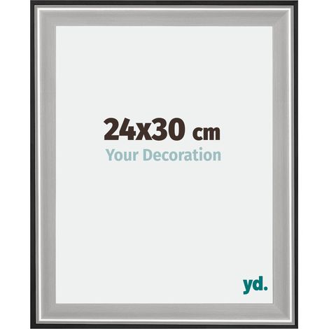 yd. - Cadre photo 24x30 - Noir Argent Poli - Bois - Birmingham (1/5)