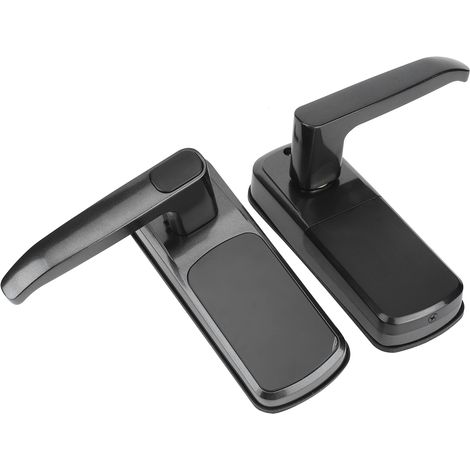 B07 Serrure de porte intelligente Bluetooth avec application, lecteur de cartes et code PIN, livrée en noir sans batterie. (1/5)