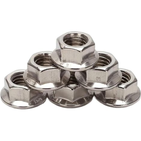 Lot de 120 écrous hexagonaux à embase en acier inoxydable M3-M12, pour (1/5)