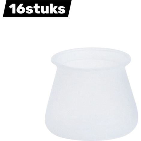 Lot de 16 patins de protection ronds en silicone pour pieds de chaise protection anti rayures pour parquets sols stratifiés et carrelages dimensions 4 cm x 3 cm x 3 cm couleur blanc (1/5)