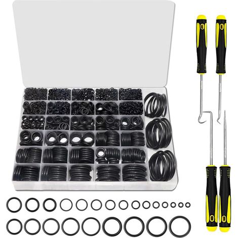 Kit de joints toriques en NBR métrique – 32 dimensions (1540 pièces), avec 4 outils de montage, pour robinets auto & nettoyeurs haute pression