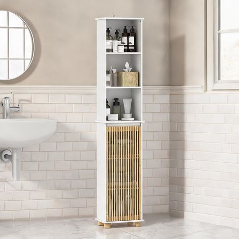 Armoire de rangement blanc en MDF 35 x 26 x 173 cm (1/5)