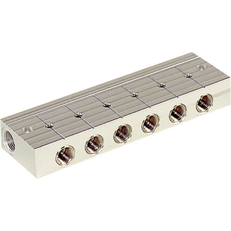 Riegler Verteilerleiste, 8 integrierte Kugelhähne, Alu-Druckguss, G 3/8 (1/3)