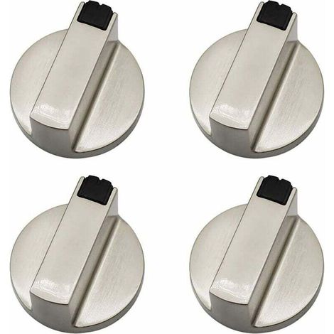 Bouton Cuisinière à Gaz - Lot de 4 Boutons de Commande en Métal 6 mm pour Four et Cuisinière