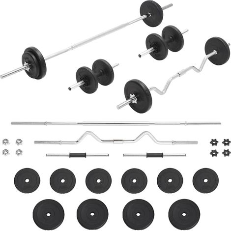 vidaXL Juego de barras y pesas 30 kg (1/5)
