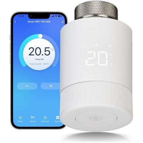 Valvola termostatica intelligente per radiatore, Wi-Fi, testa termostatica programmabile, termostato Tuya con rilevamento finestra, compatibile con Alexa e Google Assistant