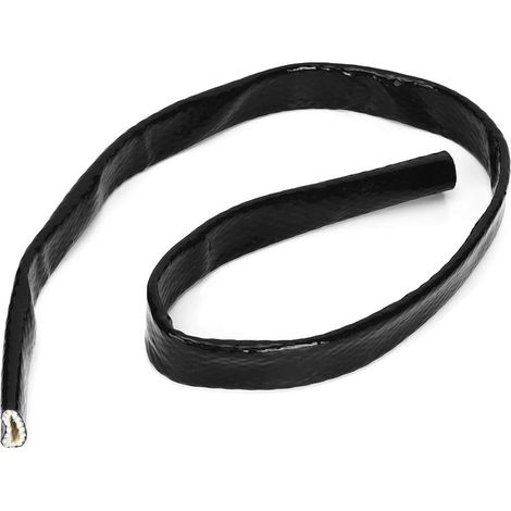 Bouclier Thermique de Fil, Protecteur de Tuyau de Carburant Bouclier Thermique de Tuyau de Carburant AN12 en Fibre de Verre Noire pour Tuyaux Hydrauliques, Conduites Pneumatiques, Faisceaux (1/4)