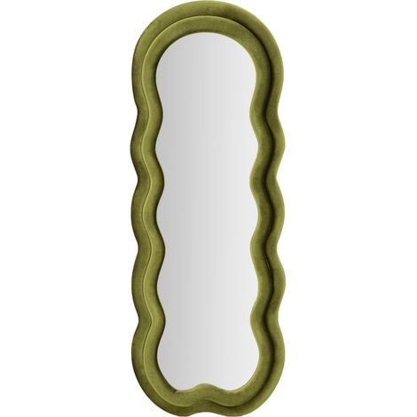 Miroir Mural en Velours "Wavy" 160cm Vert (1/5)