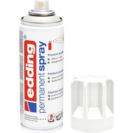 Edding – Bombe peinture acrylique 200ml – Finition mate – Pour métal, bois, verre, plastique – Séchage rapide, résiste aux intempéries