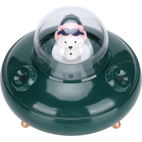 Mini humidificateur UFO mignon 500 ml à double buse, petit humidificateur à brume fraîche pour bureau, voyage, chambre, chambre de bébé, voiture (vert). (1/5)
