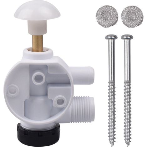 BEBUSINGOTO Reemplazo de válvula de agua para inodoro de autocaravana, herramienta de montaje de inodoro, válvula resistente para mecanismo de descarga (1/5)