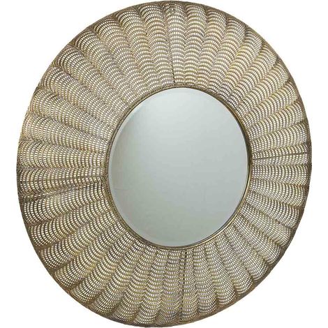 Espejo de pared de metal dorado 80.5x5.5x80.5