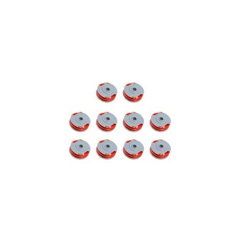 Flymo FLY021 Lot de 10 bobines fil double 0,2 cm 4,9 m F016800385 compatible avec Contour 500 XT, Power Trim Mini Auto ST/XT/Plus (10 bobines) H331