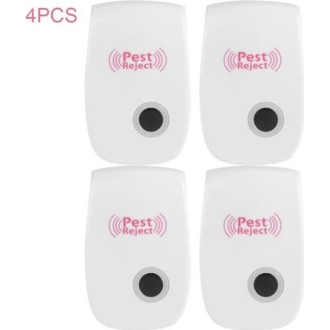 4 x Repulsif Insectes Anti-nuisibles à Ultrasons Moustiques Rongeur Electronique Pest Repeller pour animaux EU Plug (1/4)