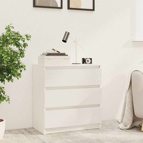 Table de chevet-Table de nuit Blanc 60x36x64 cm Bois de pin massif 119264 (1/5)