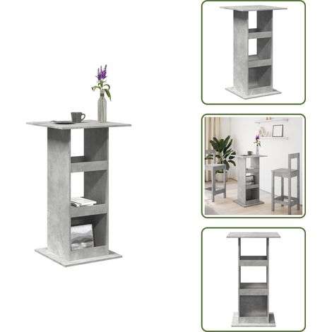 vidaXL Bartisch mit Ablagen Betongrau 60x60x102 cm Holzwerkstoff (1/5)